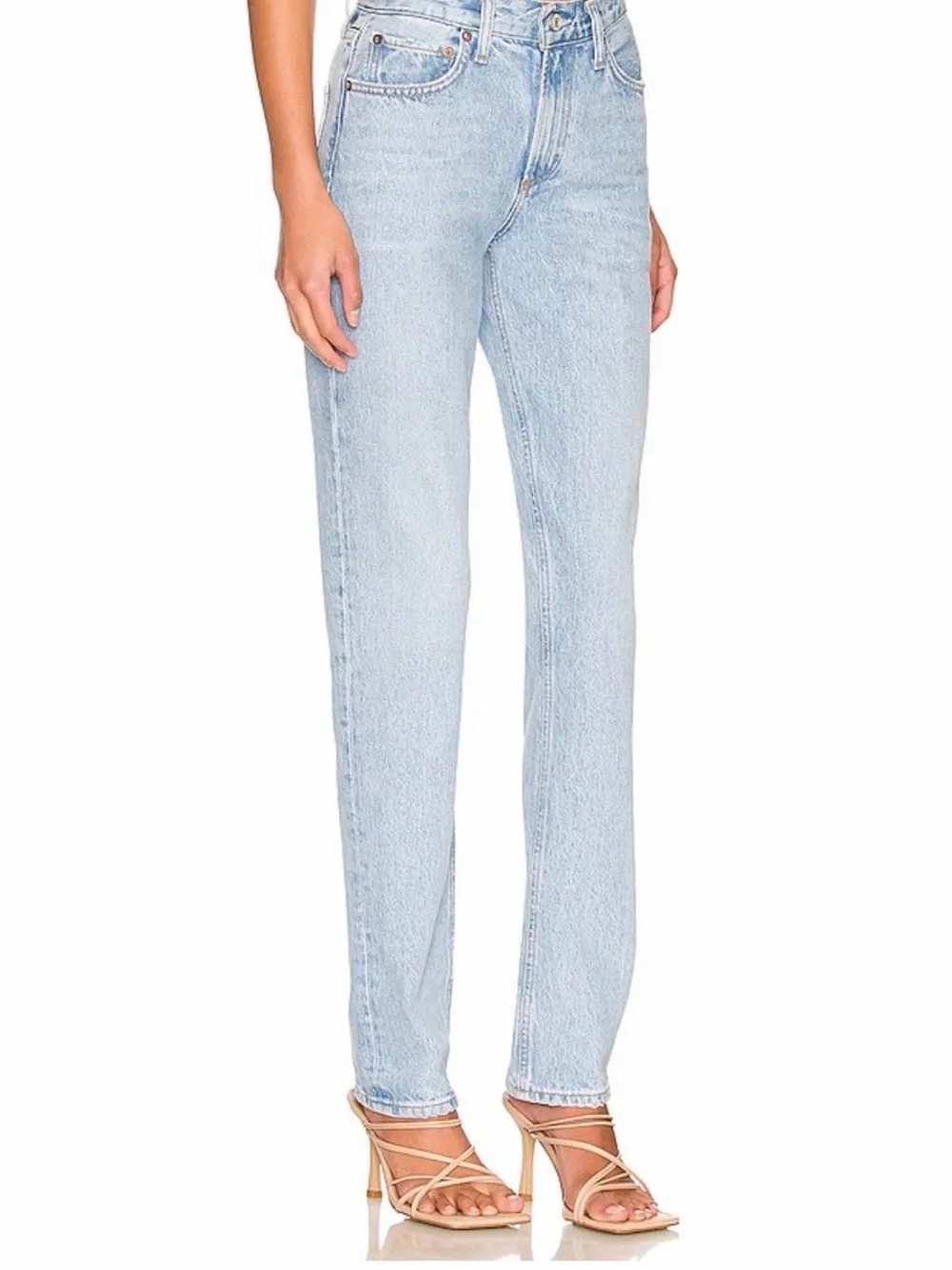 AGOLDE Lyle Low-Rise Slim Jeans in Switch Wash
